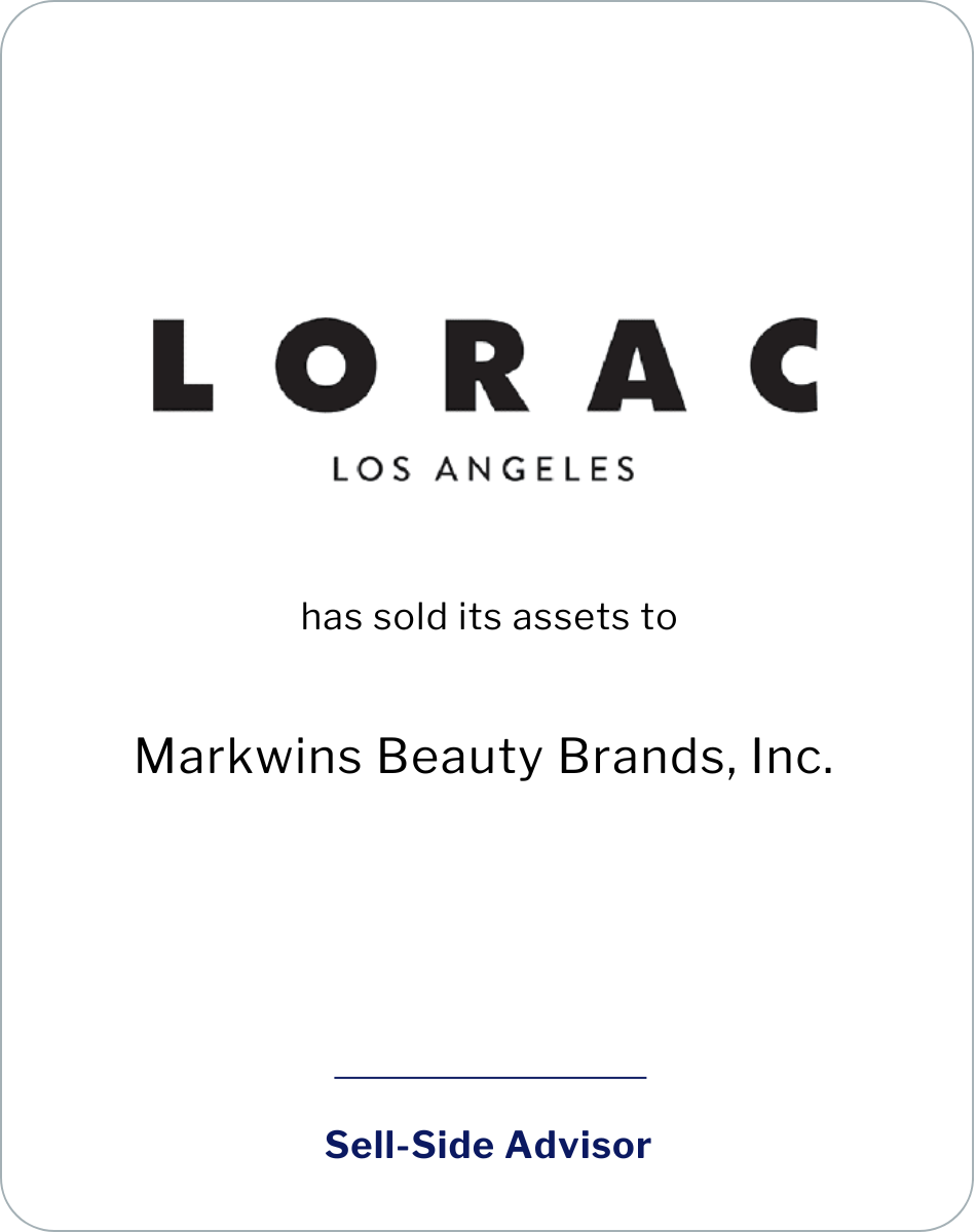 Lorac Cosmetics, LLC has sold its assets to Markwins Beauty Brands, Inc.