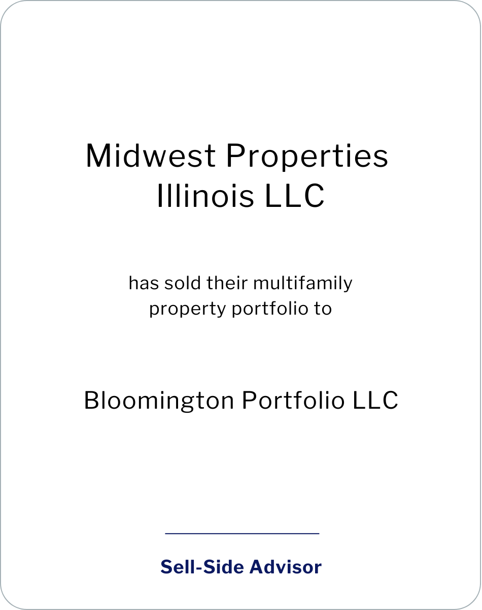 Midwest Properties has sold their multifamily property portfolio to Bloomington Portfolio