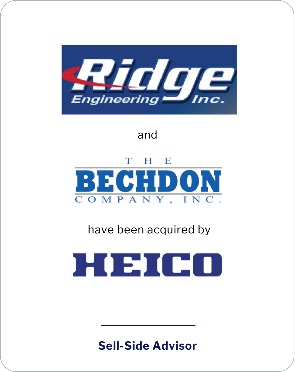 Ridge Engineering and Bechdon Company have been acquired by HEICO